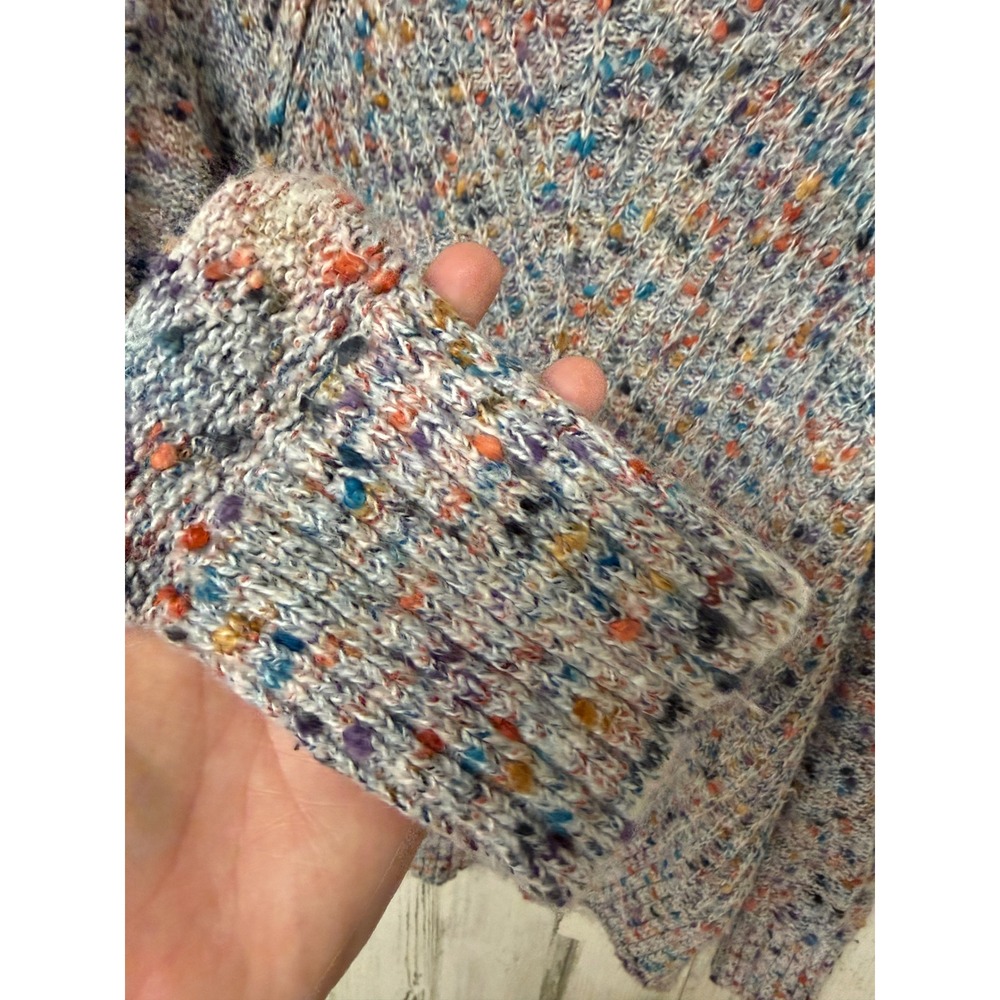 Womens M Flecked Confetti Knit Mock Neck Sweater Thick Speckled Textured - Picture 10 of 16